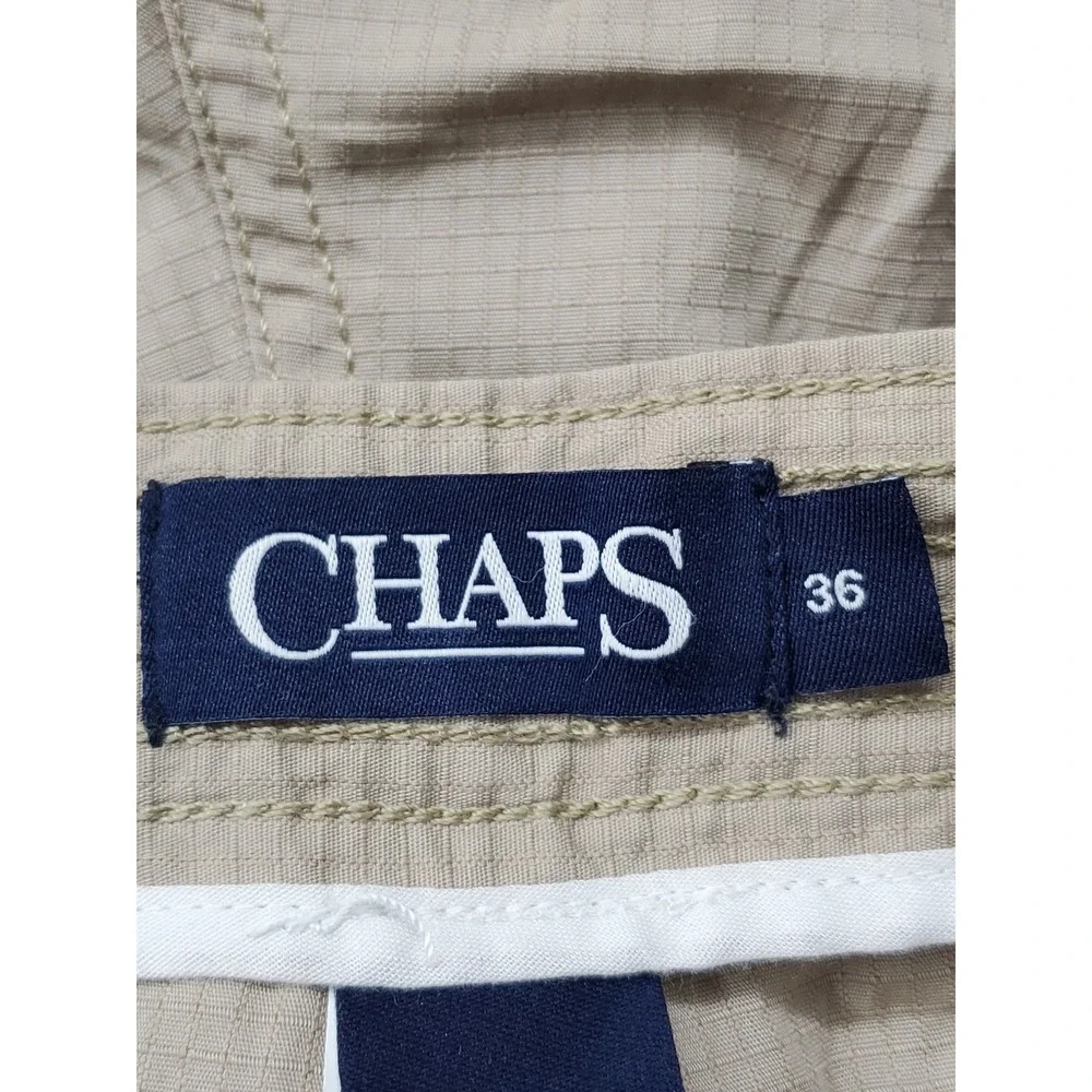 Chaps Men Shorts 36 Hudson Tan Cargo Ripstop 9